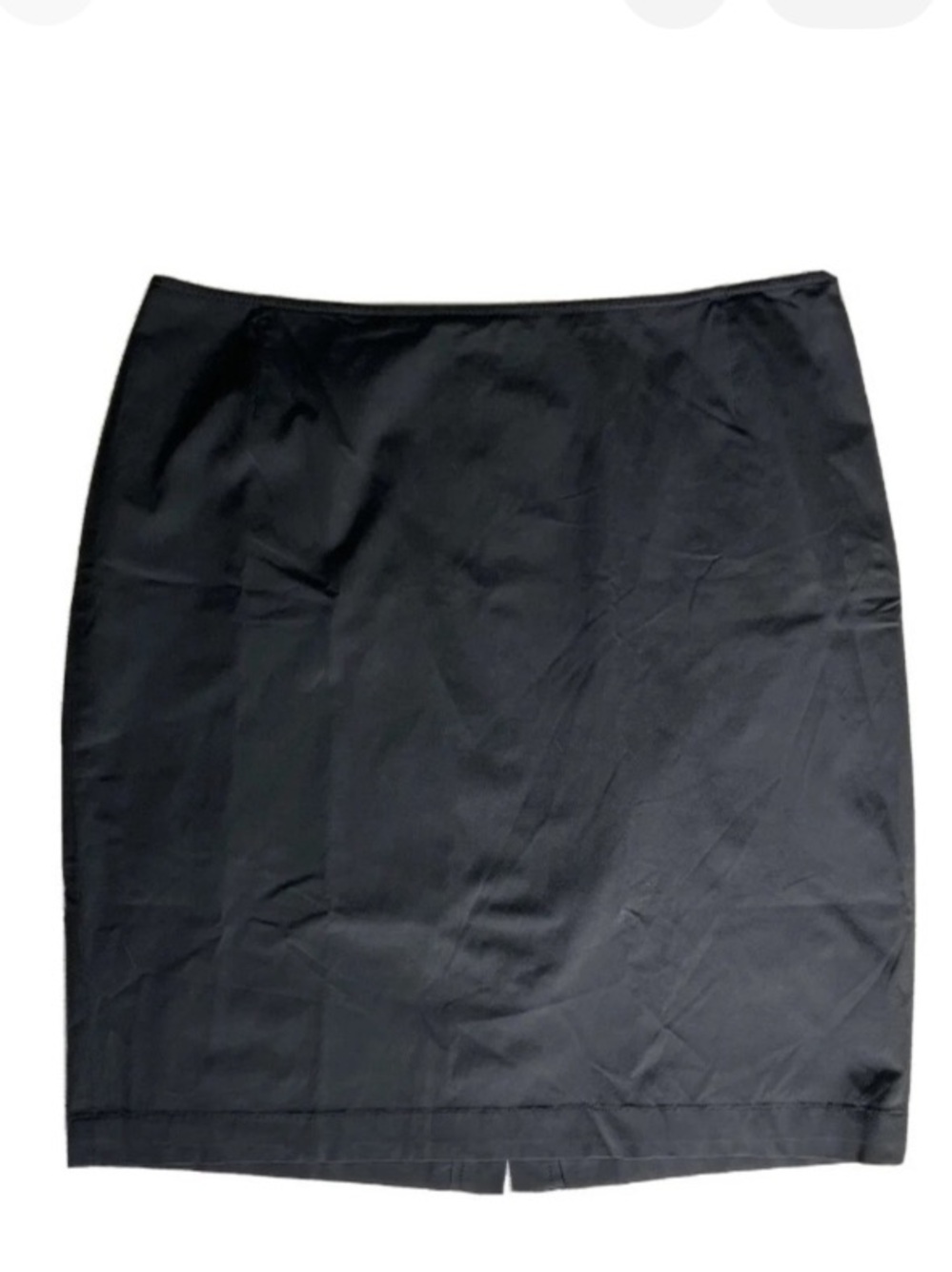 Vntg Emanuel Ungaro Black Work Pencil Skirt Above Knee Stretch Vented 32Wx20L S.